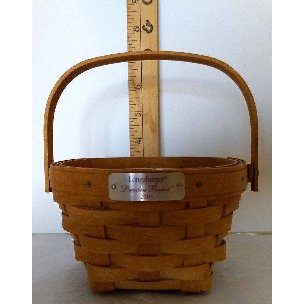 LONGABERGER Swing Handle 2005 Dresden Basket with‎ Protective Liner SIGNED